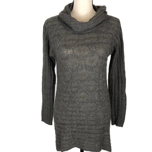 Design History Sweater Dress Gray Long Sleeve Cowl Neck Ribbed Women's Sz Small - Picture 3 of 8